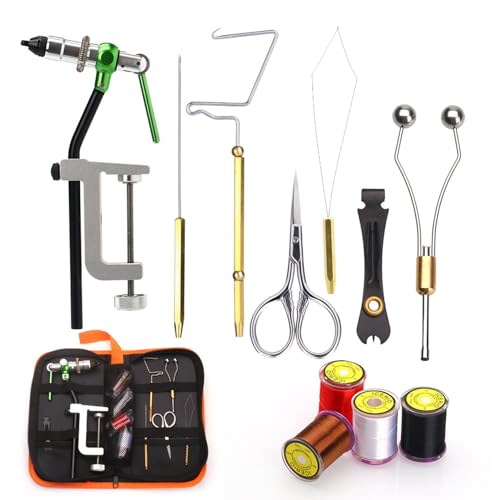 Lixada Fliegenbinden-Werkzeug-Set, Fliegenbinden, Einfädler, Nadel, Peitsche, Finisher Schere, Fliegenbinden-Werkzeuge, Kombi-Set für Fliegenfischen, Profis und Anfänger Lixada Fliegenbinden-Werkzeug-Set, Fliegenbinden, Einfädler, Nadel, Peitsche, Finisher Schere, Fliegenbinden-Werkzeuge, Kombi-Set für Fliegenfischen, Profis und Anfänger von Lixada