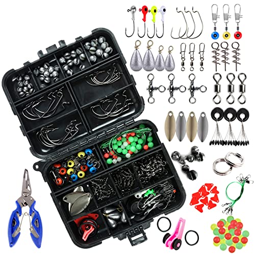 Lixada 188/273/343-teiliges Angelzubehör-Set mit Tackle Box Zangen, Jig-Haken, Wirbeln, Druckknöpfen, Platinen, Schiebern, Perlen Lixada 188/273/343-teiliges Angelzubehör-Set mit Tackle Box Zangen, Jig-Haken, Wirbeln, Druckknöpfen, Platinen, Schiebern, Perlen von Lixada
