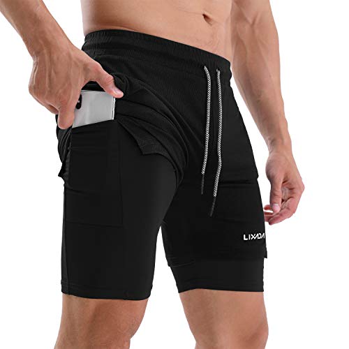 Lixada 2-in-1 Herren Laufshorts mit Handtuchschlaufe Schnelltrocknende Trainingsshorts mit Taschen für das Training im Fitnessstudio Lixada 2-in-1 Herren Laufshorts mit Handtuchschlaufe Schnelltrocknende Trainingsshorts mit Taschen für das Training im Fitnessstudio von Lixada