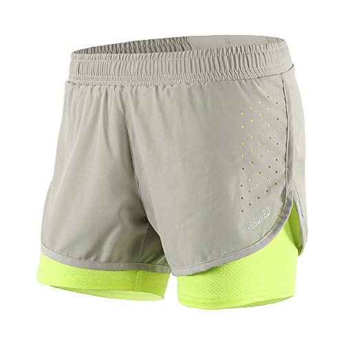 Lixada 2-in-1-Laufhose für Damen Schnell trocknend Atmungsaktiv Aktiv-Training Jogging-Radsport-Shorts mit längerem Innenschuh Lixada 2-in-1-Laufhose für Damen Schnell trocknend Atmungsaktiv Aktiv-Training Jogging-Radsport-Shorts mit längerem Innenschuh von Lixada