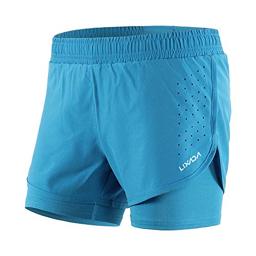 Lixada 2-in-1-Laufhose für Damen Schnell trocknend Atmungsaktiv Aktiv-Training Jogging-Radsport-Shorts mit längerem Innenschuh Lixada 2-in-1-Laufhose für Damen Schnell trocknend Atmungsaktiv Aktiv-Training Jogging-Radsport-Shorts mit längerem Innenschuh von Lixada