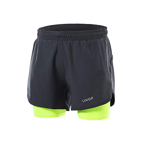 Lixada 2-in-1-Laufshorts für Herren, Leichtathletik-Shorts, Fitness-Shorts, Marathon-Shorts, atmungsaktiv + schnell trocknend Lixada 2-in-1-Laufshorts für Herren, Leichtathletik-Shorts, Fitness-Shorts, Marathon-Shorts, atmungsaktiv + schnell trocknend von Lixada