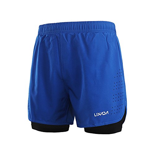 Lixada 2-in-1-Laufshorts für Herren, schnell trocknend, atmungsaktiv, für aktives Training, Joggen, Radfahren, Shorts mit längerer Innenhose Lixada 2-in-1-Laufshorts für Herren, schnell trocknend, atmungsaktiv, für aktives Training, Joggen, Radfahren, Shorts mit längerer Innenhose von Lixada