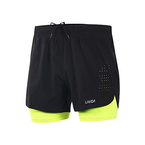 Lixada 2-in-1-Sportshorts für Herren, schnelltrocknend, atmungsaktiv, Laufshorts, Fitness/Tennis/Gym/Training/Joggen/Radfahren, mit längerem Futter Lixada 2-in-1-Sportshorts für Herren, schnelltrocknend, atmungsaktiv, Laufshorts, Fitness/Tennis/Gym/Training/Joggen/Radfahren, mit längerem Futter von Lixada
