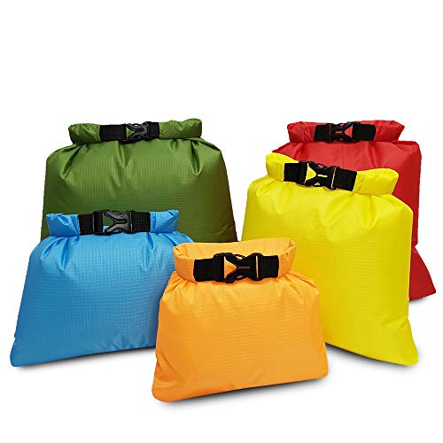 Lixa-da 5 Stück wasserdichte Tasche (1,5L + 2,5L + 3,5L + 4,5L + 6L), Ripstop Polyestergewebe Aufbewahrungstaschen für Smartphone Kamera beim Camping Boot Wassersport von Lixada