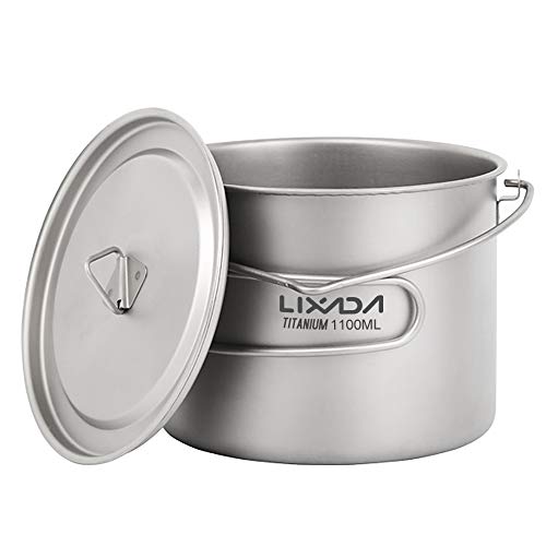 Lixada 750ml / 900ml / 1100ml Titanium Tasse Camping Topf mit Deckel, Ultraleichter Titantopf-Wasserbecher faltbarem Griff, für Outdoor Camping Wandern Rucksack Picknick Lixada 750ml / 900ml / 1100ml Titanium Tasse Camping Topf mit Deckel, Ultraleichter Titantopf-Wasserbecher faltbarem Griff, für Outdoor Camping Wandern Rucksack Picknick von Lixada