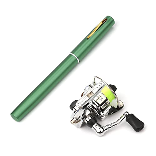 Lixada Angelausrüstung, 1M / 1,4M/1.6M Zusammenklappbar Angelrute Reel Combo Mini Pen Angelrute Kit 7 Farben-Feder-Form gefaltet Rute Rod Mit Rollenrad von Lixada