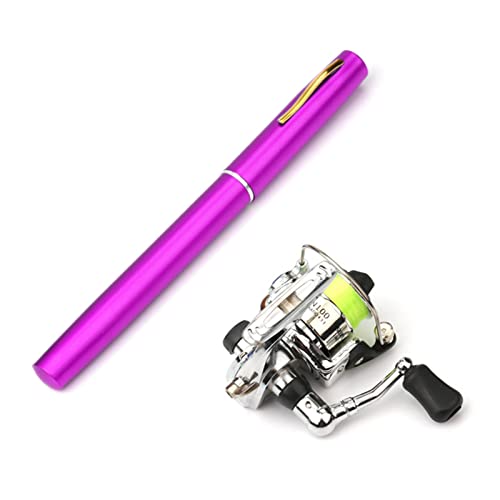 Lixada Angelausrüstung, 1M / 1,4M/1.6M Zusammenklappbar Angelrute Reel Combo Mini Pen Angelrute Kit 7 Farben-Feder-Form gefaltet Rute Rod Mit Rollenrad von Lixada