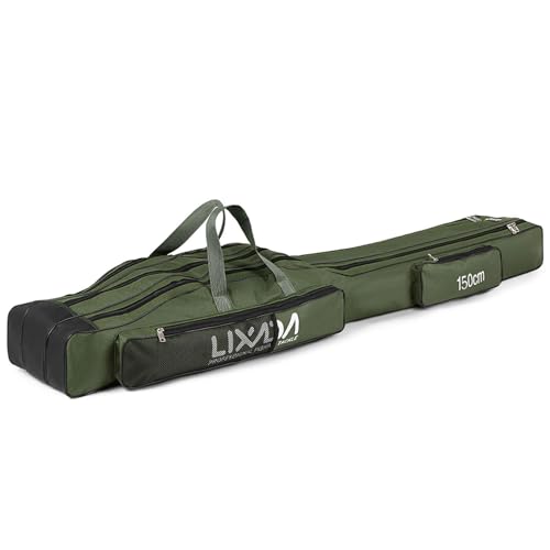 Lixada Angelrutentaschen, 130 cm/150 cm, tragbar, Trolley, DREI Schichten, faltbar, Angelrute, Tasche, Spule, Tackle, Werkzeug, Carry Case Carrier Travel Bag Lixada Angelrutentaschen, 130 cm/150 cm, tragbar, Trolley, DREI Schichten, faltbar, Angelrute, Tasche, Spule, Tackle, Werkzeug, Carry Case Carrier Travel Bag von Lixada