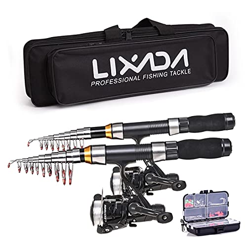 Lixada Angelrute Rolle Combo Komplettset 2.1m / 2.3m Teleskop Angelrute Spinnrolle Set mit Haken Soft Lures Barrel Swivels Aufbewahrungstasche Lixada Angelrute Rolle Combo Komplettset 2.1m / 2.3m Teleskop Angelrute Spinnrolle Set mit Haken Soft Lures Barrel Swivels Aufbewahrungstasche von Lixada