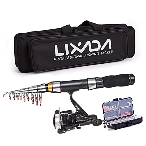 Lixada Angelrute Rolle Combo Komplettset 2.1m / 2.3m Teleskop Angelrute Spinnrolle Set mit Haken Soft Lures Barrel Swivels Aufbewahrungstasche Lixada Angelrute Rolle Combo Komplettset 2.1m / 2.3m Teleskop Angelrute Spinnrolle Set mit Haken Soft Lures Barrel Swivels Aufbewahrungstasche von Lixada