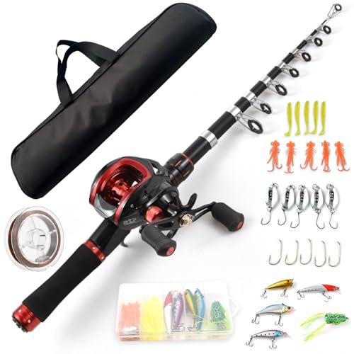 Lixada Angelrute und Rolle Combo 2,1 m Teleskop Angelrute mit Links Hand Baitcasting Rolle Lixada Angelrute und Rolle Combo 2,1 m Teleskop Angelrute mit Links Hand Baitcasting Rolle von Lixada