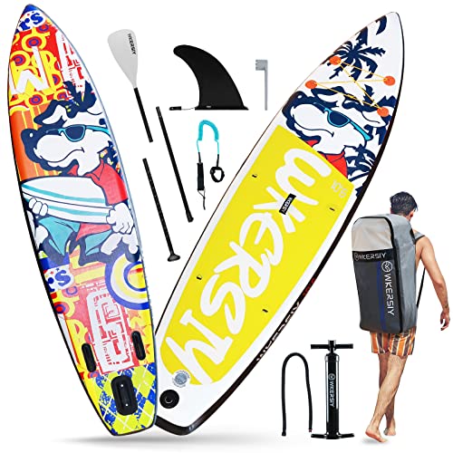 Lixada Aufblasbares Stand Up Paddleboard SUP Board 6 Zoll dickes,320*79 *15cm für alle Schwierigkeitsgrade Alles Inklusive Paddling mit Paddleboard Surf Fin Coiled Leash Inflator Pumpe und Tragetasche von Lixada