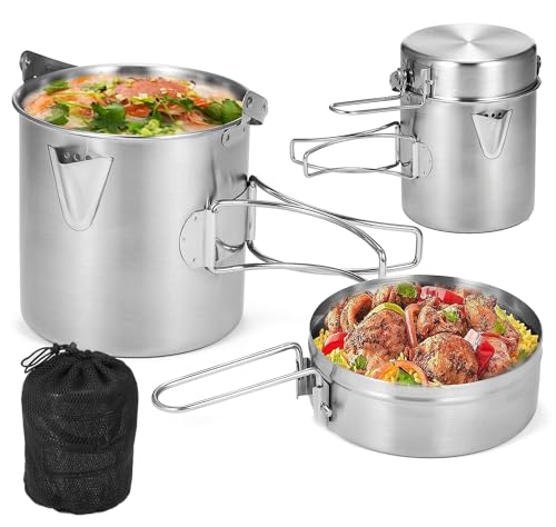 Lixada Camping Topf 1L Edelstahl Tasse BecherKochen Wasserkocher mit Deckel und Griff für Camping Wandern Angeln Picknick Lixada Camping Topf 1L Edelstahl Tasse BecherKochen Wasserkocher mit Deckel und Griff für Camping Wandern Angeln Picknick von Lixada