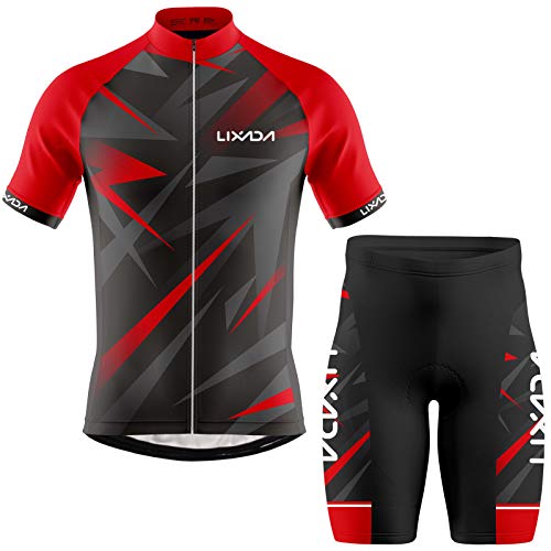 Lixada Fahrradtrikot Herren Kurzarm Atmungsaktiv Sommer Radsport Gepolsterte Shorts für Radfahren Outdoor Sport Lixada Fahrradtrikot Herren Kurzarm Atmungsaktiv Sommer Radsport Gepolsterte Shorts für Radfahren Outdoor Sport von Lixada
