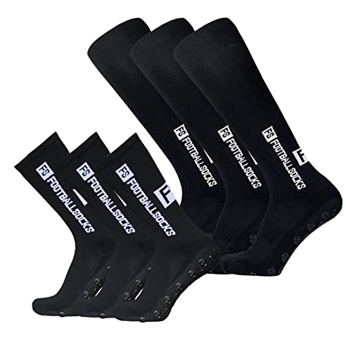 Lixada Fußballsocken Herren atmungsaktiv Anti-Rutsch mit Grip und Noppen,Erwachsene Kinder Unisex Outdoor-Sport-Laufsocken Kompressionsstretch-Socken Sportliche Fußball-Socken,3 Paar（39-46） von Lixada