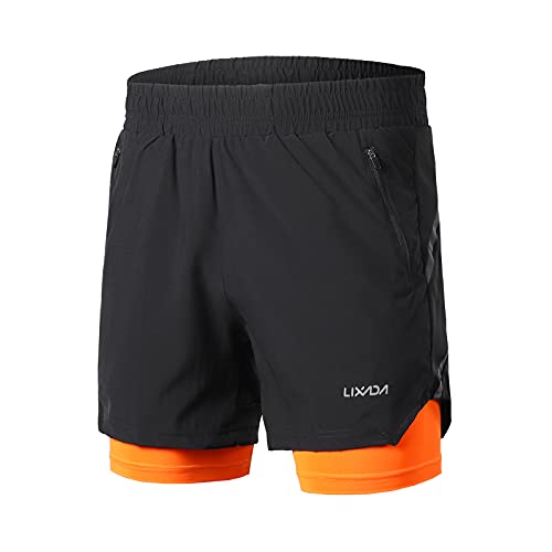 Lixada Herren-Laufshorts, 2-in-1, schnelltrocknend, atmungsaktiv, Training, aktives Training, Jogging, Marathon, Sport, mit Taschen, ohne Taschen, 10 Farben, S-XXL Lixada Herren-Laufshorts, 2-in-1, schnelltrocknend, atmungsaktiv, Training, aktives Training, Jogging, Marathon, Sport, mit Taschen, ohne Taschen, 10 Farben, S-XXL von Lixada