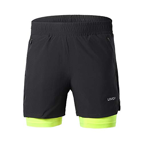Lixada Herren 2 in 1 Laufshorts Schnelltrocknende, Atmungsaktive, mit Reißverschluss, Seitentaschen,langem Innenfutter, aktive Trainingsübung Jogging Marathon Radsportshorts Lixada Herren 2 in 1 Laufshorts Schnelltrocknende, Atmungsaktive, mit Reißverschluss, Seitentaschen,langem Innenfutter, aktive Trainingsübung Jogging Marathon Radsportshorts von Lixada