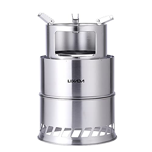 Lixada Holzofen Tragbar Campingkocher Edelstahl Campingkocher Kochherd Ausrüstung Winddicht Kompakt, für Outdoor Camping Picknick BBQ Lixada Holzofen Tragbar Campingkocher Edelstahl Campingkocher Kochherd Ausrüstung Winddicht Kompakt, für Outdoor Camping Picknick BBQ von Lixada