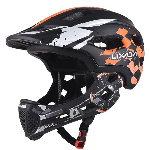 Lixada Fahrradhelm Kinder Helm Fullface Abnehmbar Unisex 50-56cm Children's Helmet 2-In-2 Integrated Größenverstellbar- Mit Abnehmbarem Kinnschutz Helmet inliner Für Fahrräder, Skateboards von Lixada