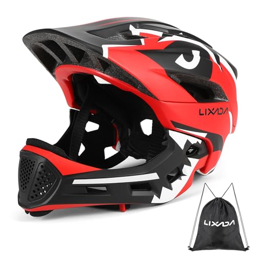 Lixada Kinderhelm, Kinder Fahrradhelm, Integrierter Helm mit Abnehmbarem Kinnschutz Kindersport Schutzhelm zum Radfahren Skateboarden Rollschuhlaufen von Lixada