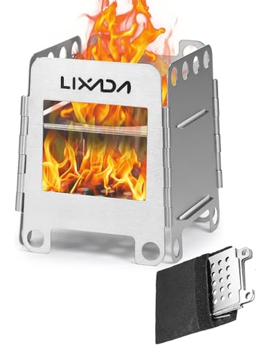 Lixada Campingkocher Holzofen Mini Holzvergaser Faltbar Tragbar Kompakt Hobo Kocher für Picknick BBQ Camping Wandern Reisen (Silver) Lixada Campingkocher Holzofen Mini Holzvergaser Faltbar Tragbar Kompakt Hobo Kocher für Picknick BBQ Camping Wandern Reisen (Silver) von Lixada