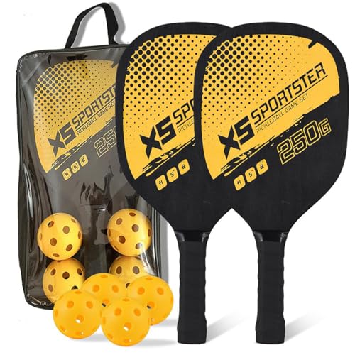 Lixada Pickleball Paddelschläger, 4 Pickleball Bälle mit 2 Paddeln, Indoor & Outdoor Pickleball Paddel Set von Lixada