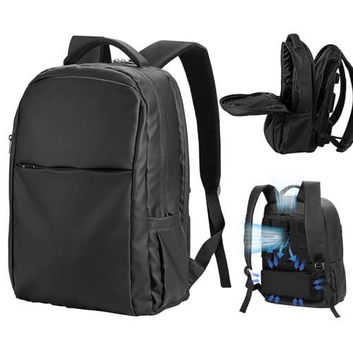 Lixada Rucksack mit Kühlventilator, 3 verstellbar, Winddicht, Reise-Tagesrucksack mit USB-Anschluss, lässiger Laptop-Rucksack für Ausflüge, Schule, Büro von Lixada