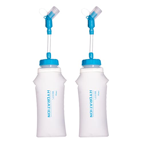 Lixada TPU Soft Flask Faltbarer Trinkflaschen Faltbare Sportwasserflasche Wasserflasche für Trinkrucksack zum Laufen Wandern Radfahren Klettern Joggen Marathon - 2 Stück 500 ml von Lixada