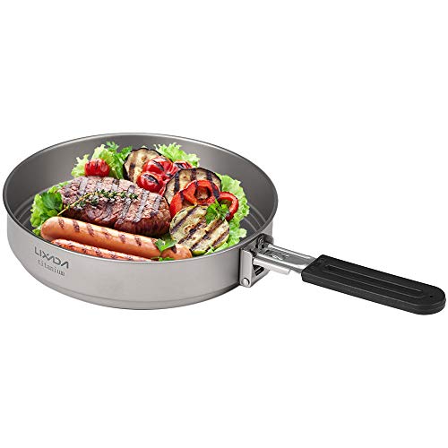Lixada Titanium Bratpfanne Ultraleichte Verbesserte Version Bratpfanne mit Klappgriff aus reinem Titan für Kochen im Freien Camping Wandern Rucksack 1400 ml Kapazität,7,7 x 1,7 Zoll-Ultralight 169g Lixada Titanium Bratpfanne Ultraleichte Verbesserte Version Bratpfanne mit Klappgriff aus reinem Titan für Kochen im Freien Camping Wandern Rucksack 1400 ml Kapazität,7,7 x 1,7 Zoll-Ultralight 169g von Lixada