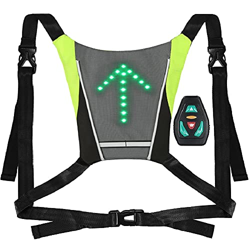 Lixada USB Reflektierende Weste Rucksack mit LED Signal Licht anmachen Fernbedienung zum Radfahren Laufen Gehen Joggen Grau von Lixada