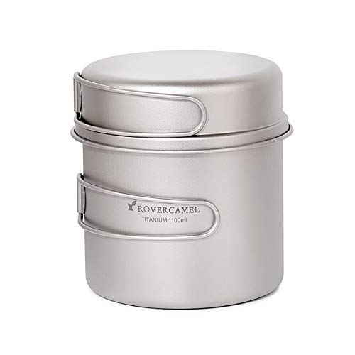 Lixada Ultraleichtes Titankochset Outdoor Camping Kochgeschirr Set 1100ml Topf und 350ml Bratpfanne mit Klappgriffen Lixada Ultraleichtes Titankochset Outdoor Camping Kochgeschirr Set 1100ml Topf und 350ml Bratpfanne mit Klappgriffen von Lixada
