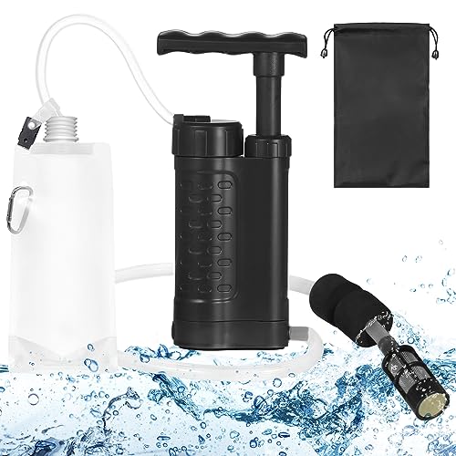 Lixada Wasserfilter Outdoor Survival Outdoor Water Filter 3000 litres Removes 99.99% of All Bacteria and Germs, Portable Mini Water Filter System for Hiking, Camping, Survival von Lixada
