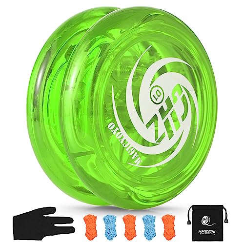 Lixada Responsive Professionelles Yoyo,Kristall Jo-Jo für Kinder und Anfänger, Yo-Yo-Ball mit 5 Ersatzschnüren, Handschuh,Aufbewahrungstasche von Lixada