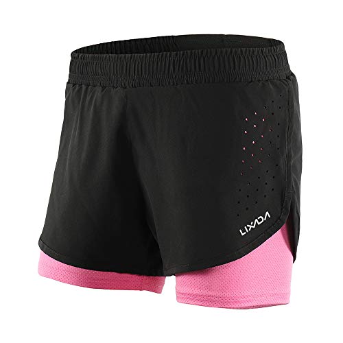 Lixada 2-in-1-Laufhose für Damen Schnell trocknend Atmungsaktiv Aktiv-Training Jogging-Radsport-Shorts mit längerem Innenschuh Lixada 2-in-1-Laufhose für Damen Schnell trocknend Atmungsaktiv Aktiv-Training Jogging-Radsport-Shorts mit längerem Innenschuh von Lixada