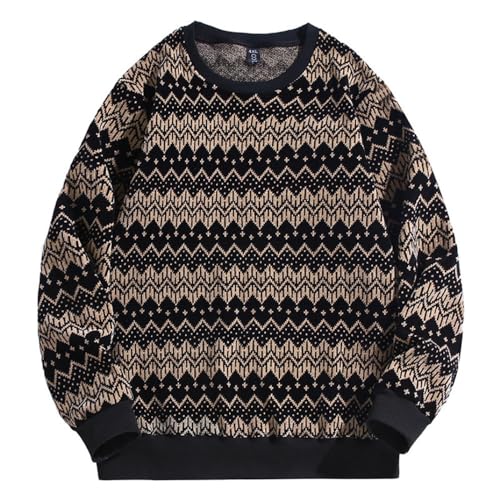 Liyinco Herren Rundhalspullover Plus Größe Weihnachten Langarm Rundhalspullover Herren Warmer lässiger Strickpullover mit O-Hals Pullover für Winter, Kaffee, 10XL Liyinco Herren Rundhalspullover Plus Größe Weihnachten Langarm Rundhalspullover Herren Warmer lässiger Strickpullover mit O-Hals Pullover für Winter, Kaffee, 10XL von Liyinco
