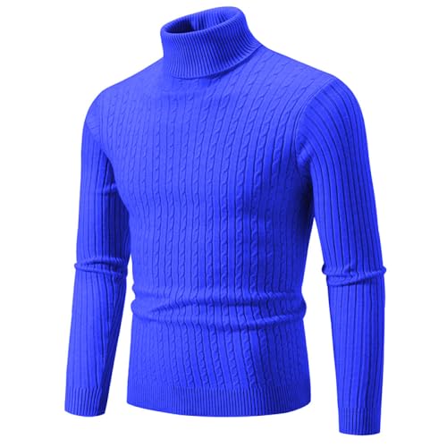 Liyinco Rollkragenpullover für Herren lässiger Strickpullover mit hohem Kragen für Herren warme Pullover Oberteile für Herren, blau, XXL Liyinco Rollkragenpullover für Herren lässiger Strickpullover mit hohem Kragen für Herren warme Pullover Oberteile für Herren, blau, XXL von Liyinco