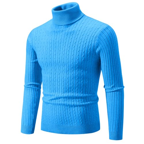 Liyinco Rollkragenpullover für Herren lässiger Strickpullover mit hohem Kragen für Herren warme Pullover Oberteile für Herren, hellblau, M Liyinco Rollkragenpullover für Herren lässiger Strickpullover mit hohem Kragen für Herren warme Pullover Oberteile für Herren, hellblau, M von Liyinco