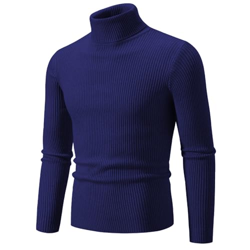 Liyinco Rollkragenpullover für Männer Winter Warme gestrickte einfarbige Pullover Herren Slim Fit lässige Rollkragen Strick Herrenpullover für Herbst, Marineblau, L Liyinco Rollkragenpullover für Männer Winter Warme gestrickte einfarbige Pullover Herren Slim Fit lässige Rollkragen Strick Herrenpullover für Herbst, Marineblau, L von Liyinco