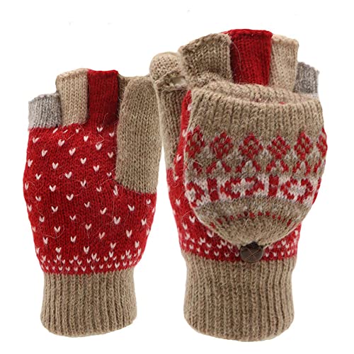 Liyinco Winter Gestrickte Halbfingerhandschuhe Frauen Flip Dicke Fingerlose Handschuhe Winddichtes Radfahren Warme Touchscreen-Handschuhe Khaki One Size Liyinco Winter Gestrickte Halbfingerhandschuhe Frauen Flip Dicke Fingerlose Handschuhe Winddichtes Radfahren Warme Touchscreen-Handschuhe Khaki One Size von Liyinco