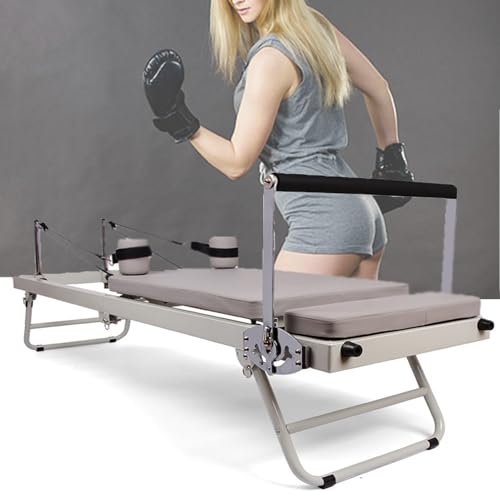 Llchaensc Faltbarer Pilates-Reformer, Faltbare Pilates-Ausrüstung Für Heimtraining, Pilates-Reformer-Maschine Für Zuhause Und Fitnessstudio, Max. Gewicht 200 Kg von Llchaensc