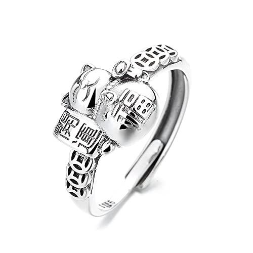 Lllunimon Lucky Cat Rings 925 Sterling Silber Vintage Ringe Verstellbare Ringe bringen viel Glück Vermögen Stimmungsring Frauen Mädchen Lllunimon Lucky Cat Rings 925 Sterling Silber Vintage Ringe Verstellbare Ringe bringen viel Glück Vermögen Stimmungsring Frauen Mädchen von Lllunimon