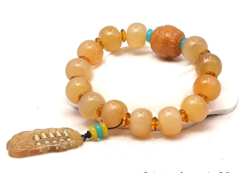 Lllunimon Natürliche tibetischen Rams Horn Armband mit geschnitzten Drachen und sichere Wölbung und Bodhi Wurzel Perlen Armband Lllunimon Natürliche tibetischen Rams Horn Armband mit geschnitzten Drachen und sichere Wölbung und Bodhi Wurzel Perlen Armband von Lllunimon