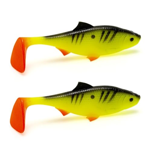 Lnfxkvva 2er-Pack Swimbait-Angelköder Aus Weichem Kunststoff, Schwimmköder mit Paddelschwanz und 3D-, Sinkender Paddelschwanz-Köder, Köderstil B von Lnfxkvva