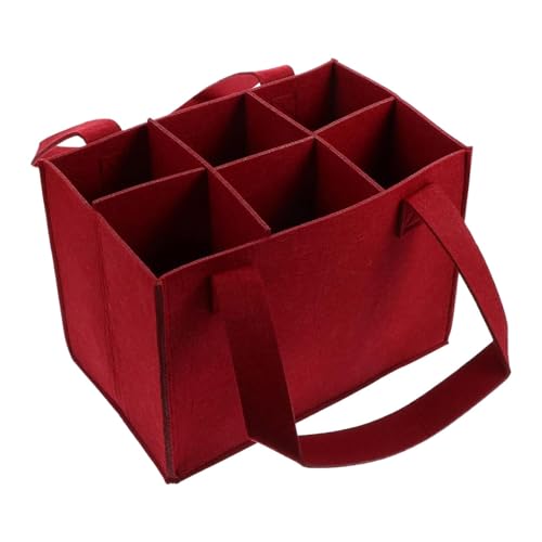 Weinflasche Geschenk Tasche, Flaschentaschen Wein Filz Flaschenträger Flaschen Tasche 6 Flaschen Mit Seperate Trennwand Tragetaschen Weinflaschenhalter, Tragetasche Aufbewahrungstasche Weintasche von Lnhgh