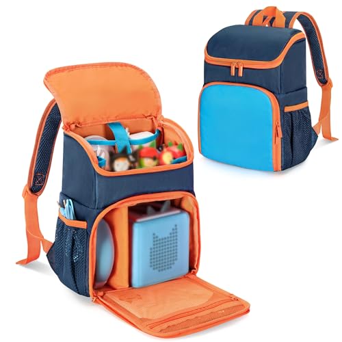 LoDrid-Rucksack kompatibel mit Tonie, tragbare Tasche für Audioplayer-Starterset, Tragetasche mit 3 durchsichtigen Taschen zur Präsentation der Figuren, Blau, nur Tasche von LoDrid