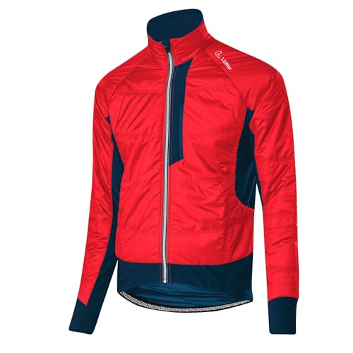 Löffler Herren BIKE ISO-JACKET HOTBOND® PL60 / Fahrradjacke/winddicht (DE/NL/SE/PL, Numerisch, 52, Regular, Regular, RED/DEEP WATER) von Löffler