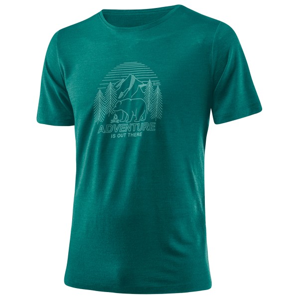 Löffler - Printshirt Adventure Merino-Tencel - Merinoshirt Gr 46;48;50;52;56 blau;türkis von Löffler