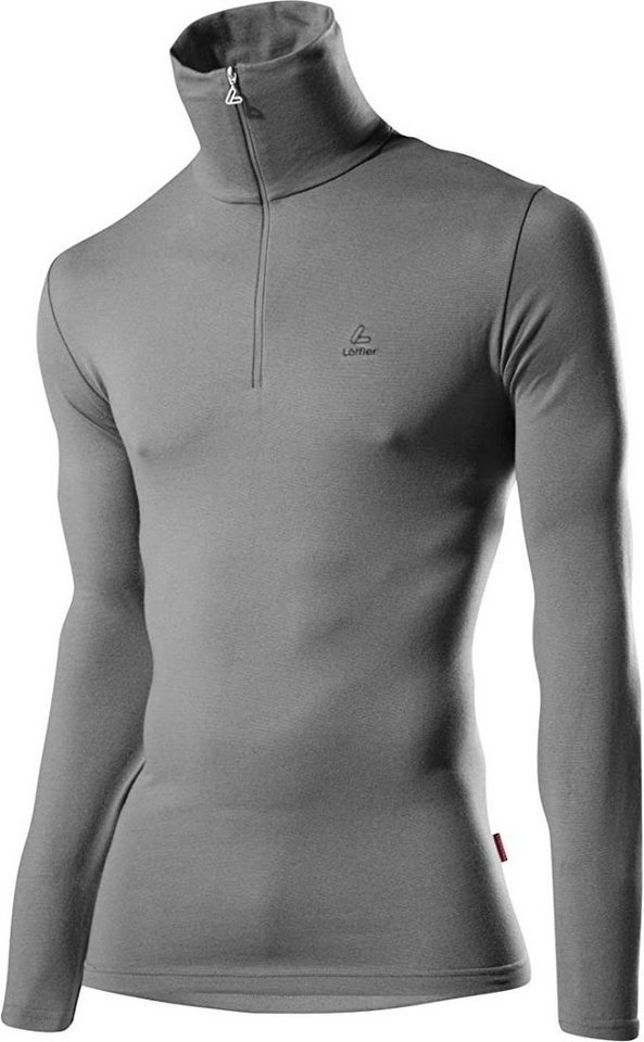 Löffler Trainingspullover Zip-Rolli grau Sport Langlaufbekleidung Sportunterwäsche hält trocken von Löffler