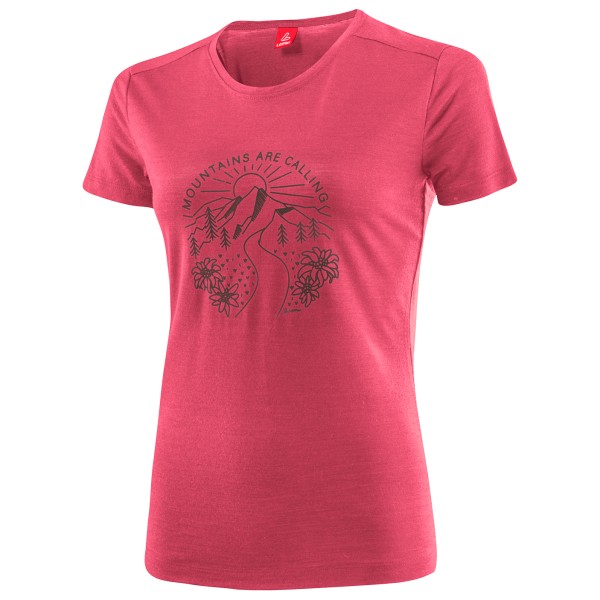 Löffler - Women's Printshirt Mountains Merino-Tencel - Merinoshirt Gr 38 rosa/rot von Löffler